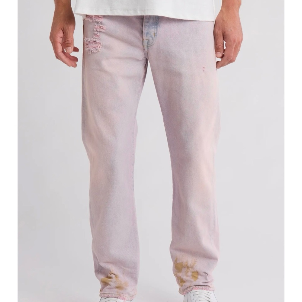 Purple Brand limited edition Men's Distressed Light Pink Jeans